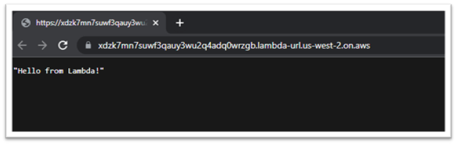 Function URL output